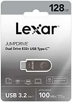 Lexar E32C 128GB Type-C USB Flash Drive 1PK, USB-A&USB-C 3.2 Gen 1 Dual Drive 2