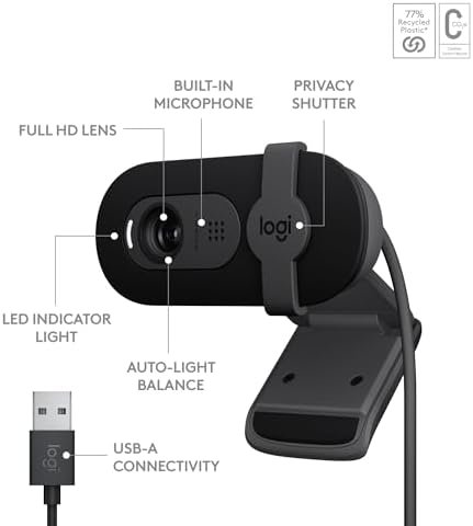 Logitech Brio 101 Full HD 1080p Webcam Made for Meetings and Works 6