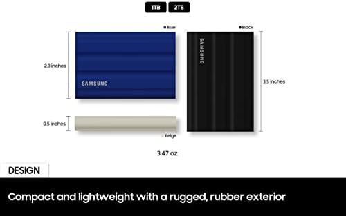 SAMSUNG T7 Shield 2TB, Portable SSD, up to 1050MB/s, USB 3.2 Gen2, Rugged, 3