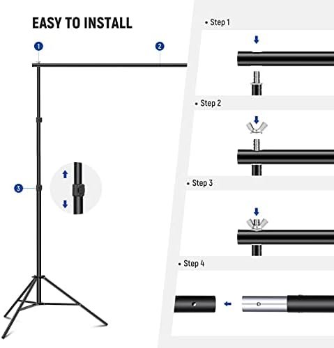 Neewer Photo Studio Backdrop Support System, 10ft/3m Wide 6.6ft/2m High 3