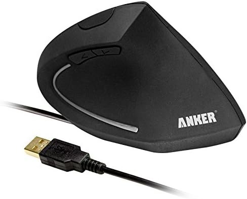 Anker® Vertical Ergonomic Optical Mouse, Wired, USB, 5 Buttons – Black 2