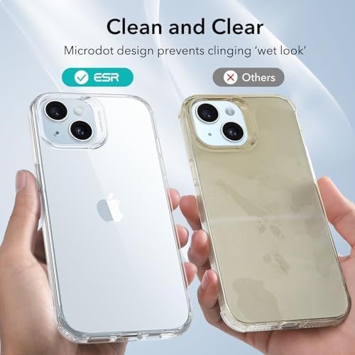 ESR Clear Case for iPhone 15 Case, Shockproof Thin Cover, Yellowing-Resistant 8