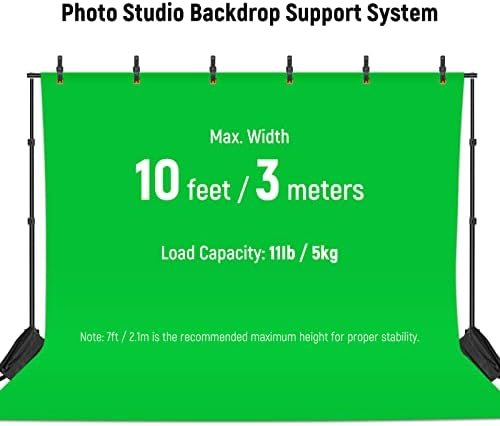 Neewer Photo Studio Backdrop Support System, 10ft/3m Wide 6.6ft/2m High 2
