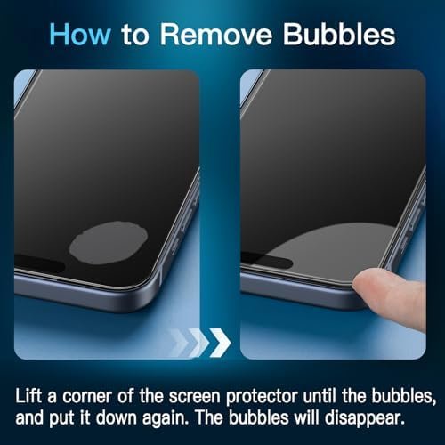 JETech Privacy Screen Protector for iPhone 15 Pro Max 6.7-Inch with Camera Lens 2