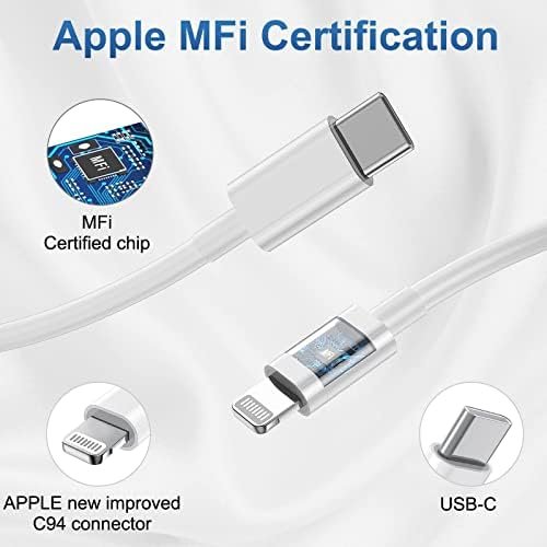 iPhone Charger fast charging [APPLE MFi Certified] 2 pack Apple Type C Wall 4