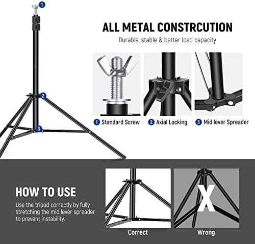 Neewer Photo Studio Backdrop Support System, 10ft/3m Wide 6.6ft/2m High 5