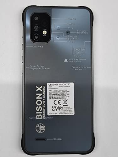 UMIDIGI Rugged Unlocked Smartphones, Bison X10 4G+64GB IP68/IP69K Waterproof 7