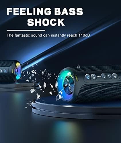Bluetooth Speakers, Ortizan 40W Loud Stereo Portable Speaker, IPX7 Waterproof 7
