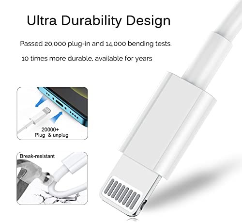 iPhone Charger Cord Lightning Cable [MFi Certified] 6ft/6ft/10ft 3 Pack Apple 3