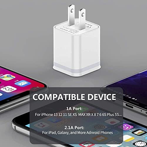 LUOATIP iPhone Charger Cable 3ft 6ft 10ft with Wall Plug, 5-Pack Long Charging 3