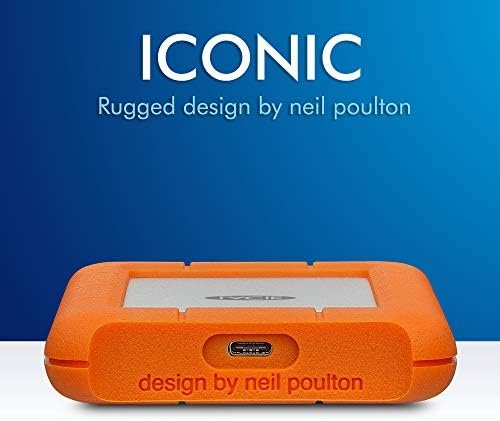 LaCie Rugged USB-C 5TB External Hard Drive Portable HDD – USB 3.0, Drop Shock 5