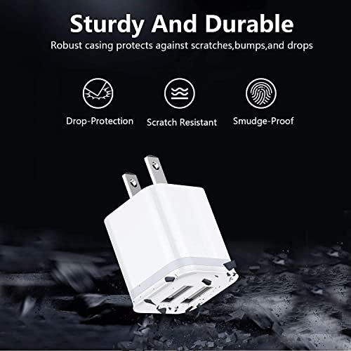 LUOATIP iPhone Charger Cable 3ft 6ft 10ft with Wall Plug, 5-Pack Long Charging 7
