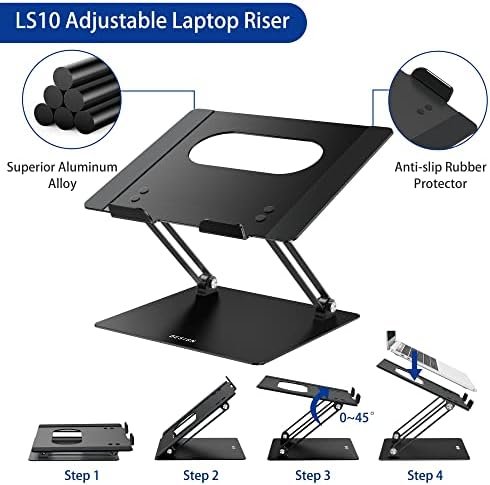 BESIGN LS10 Aluminum Laptop Stand, Ergonomic Adjustable Notebook Riser Holder 7