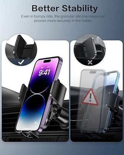 OMOTON Car Phone Holder Mount for Car Air Vent [Metal Clip], Cell Phone Holder 4