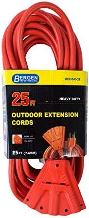 Bergen Industries Inc OC251433T Heavy-Duty Outdoor Triple Tap Extension Cord 2
