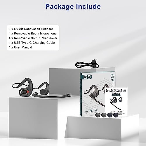 BANIGIPA Bluetooth Headset with Removable Microphone, Noise Cancelling Wireless 9