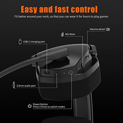 NUBWO G06 Dual Wireless Gaming Headset with Microphone for PS5, PS4, PC, Mobile 6