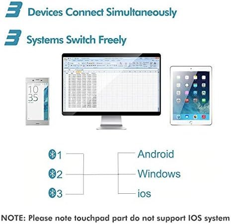 Foldable Keyboard Bluetooth, iClever BK08 Folding Keyboard with Touchpad 2