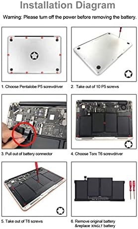 XINGLT Replacement Laptop Battery for Apple MacBook Air 13 inch A1466 6