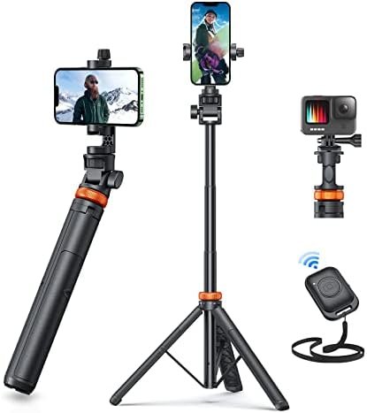 Newest 62″ Phone Tripod, EUCOS Tripod for iPhone & Selfie Stick Tripod
