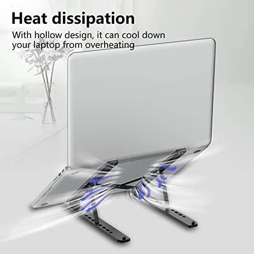 Tonmom Laptop Stand for Desk, Adjustable Riser ABS+Silicone Foldable 7