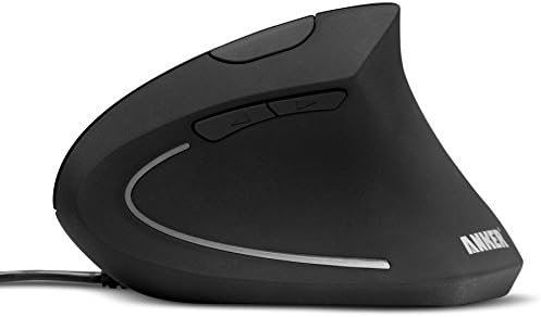 Anker® Vertical Ergonomic Optical Mouse, Wired, USB, 5 Buttons – Black 3