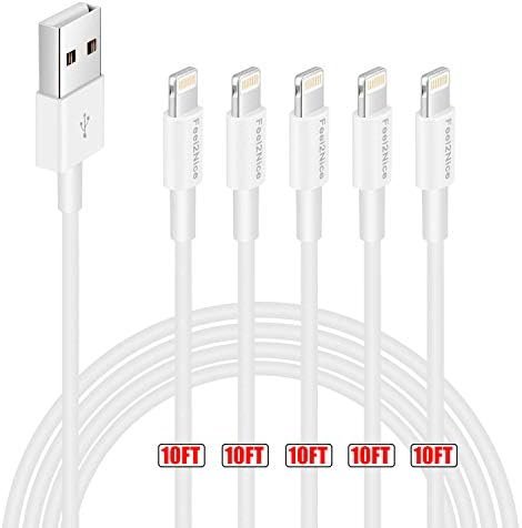 iPhone Charger Fast Charging[Apple MFi Certified] 5pack 10FT Long Lightning 3
