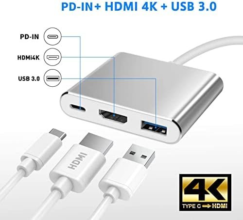 Battony USB C to HDMI Adapter USB Type C Adapter Multiport AV Converter 4