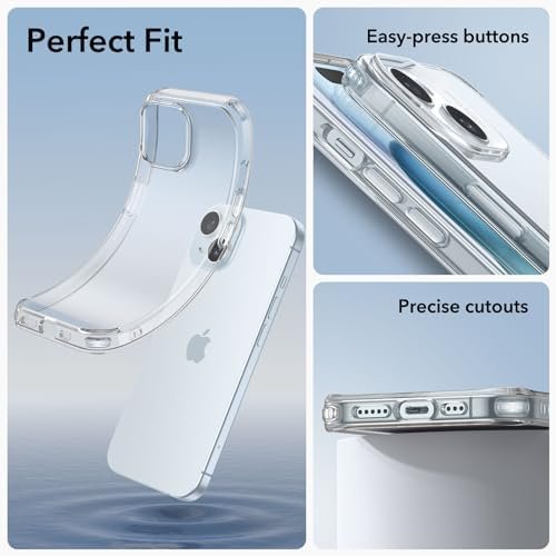 ESR Clear Case for iPhone 15 Case, Shockproof Thin Cover, Yellowing-Resistant 6