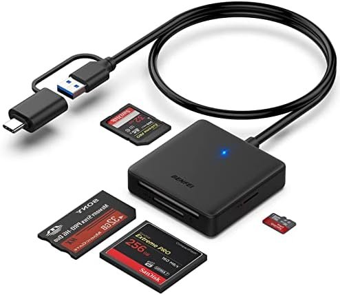 Memory Card Reader, BENFEI 4in1 USB USB-C to SD Micro SD MS CF Card Reader