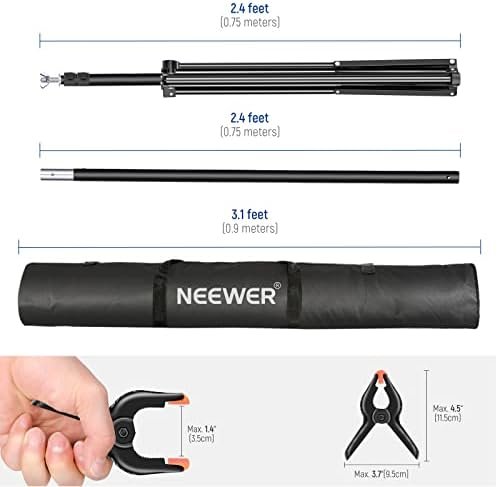 Neewer Photo Studio Backdrop Support System, 10ft/3m Wide 6.6ft/2m High 7
