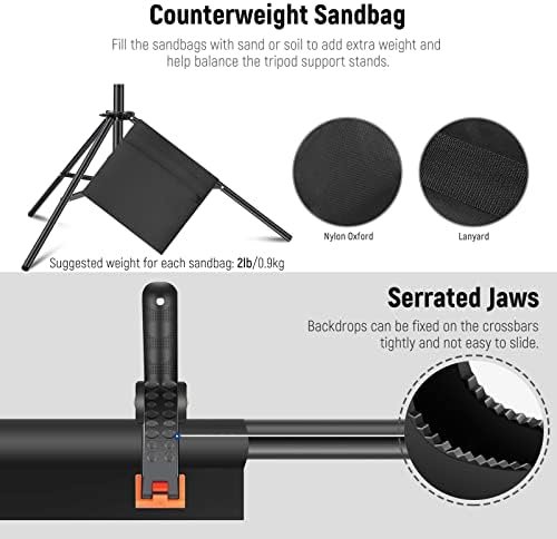 Neewer Photo Studio Backdrop Support System, 10ft/3m Wide 6.6ft/2m High 6