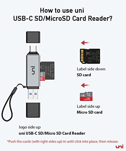 SD Card Reader, uni High-Speed USB C to Micro SD Card Adapter USB 3.0 Dual 8