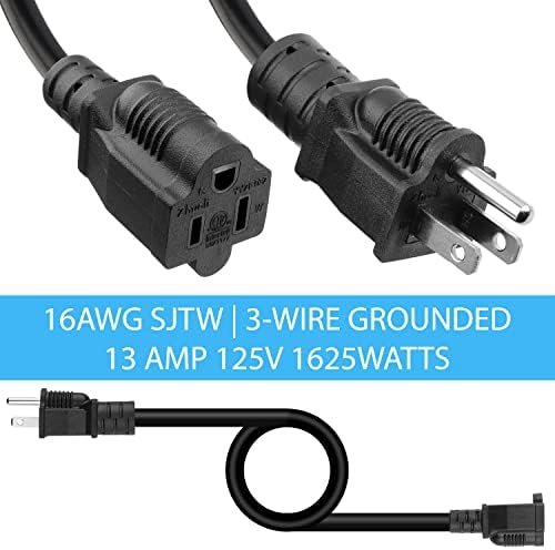Kasonic 3 Feet Outdoor Extension Cord, ETL Listed, SJTW 16AWG/13A 3 Prong 2