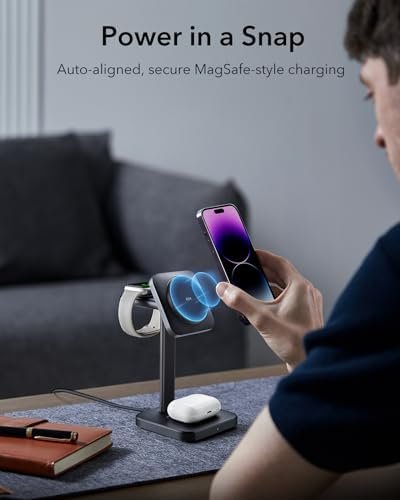 ESR 3-in-1 Charger Stand for Magsafe (HaloLock), Removable Made for Apple Watch 5