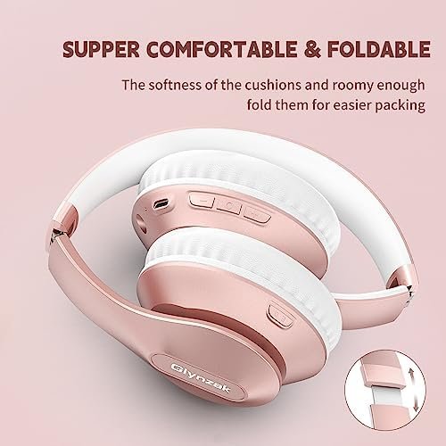 Glynzak Wireless Headphones Over Ear 65H Playtime HiFi Stereo Headset 8