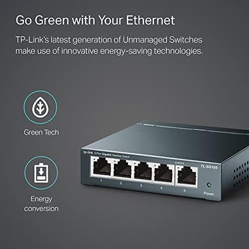 TP-Link TL-SG105, 5 Port Gigabit Unmanaged Ethernet Switch, Network Hub 4
