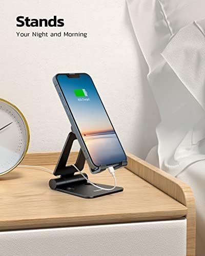 Nulaxy Dual Folding Cell Phone Stand, Fully Adjustable Foldable Desktop Phone 3