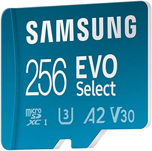 SAMSUNG EVO Select Micro SD-Memory-Card + Adapter, 256GB microSDXC 130MB/s 4