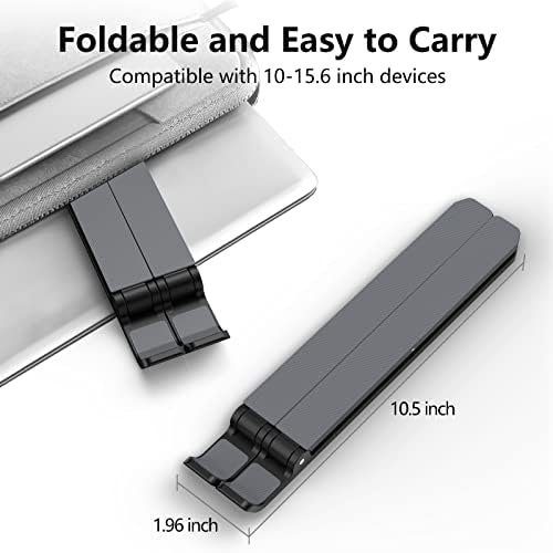 Tonmom Laptop Stand for Desk, Adjustable Riser ABS+Silicone Foldable 4