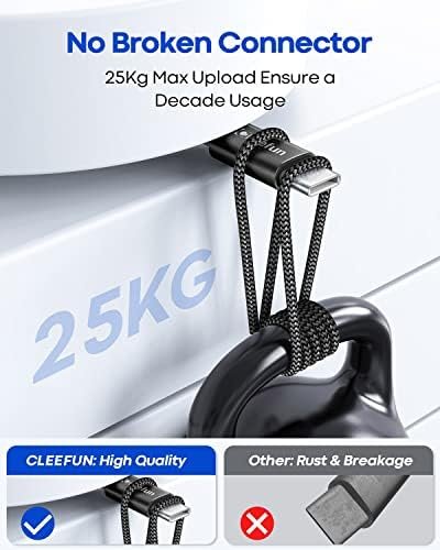 USB C Cable [6ft, 5-Pack], CLEEFUN USB A to Type C Cable Fast Charging C Charger 6