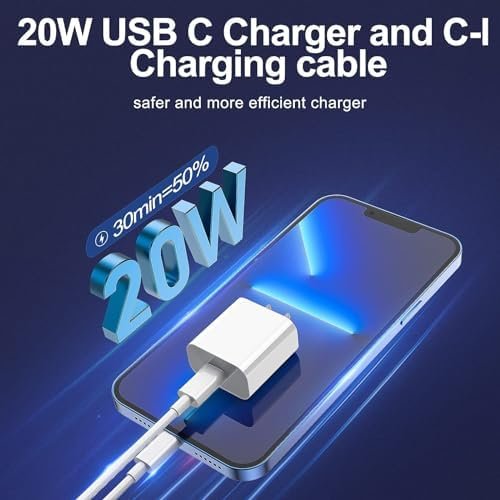 iPhone Charger fast charging [APPLE MFi Certified] 2 pack Apple Type C Wall 6
