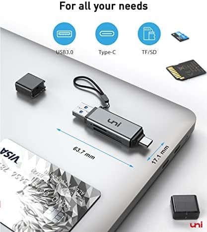 SD Card Reader, uni High-Speed USB C to Micro SD Card Adapter USB 3.0 Dual 7