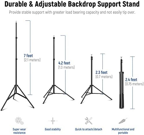 Neewer Photo Studio Backdrop Support System, 10ft/3m Wide 6.6ft/2m High 4