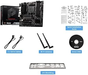MSI PRO B550M-VC WiFi ProSeries Motherboard (AMD AM4, DDR4, PCIe 4.0, SATA 2