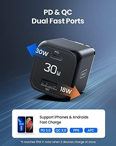 USB C Charger, INIU 30W PD QC 3.0 Dual Port Type C Charger Fast Charging Block 4