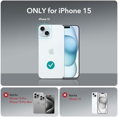 ESR Clear Case for iPhone 15 Case, Shockproof Thin Cover, Yellowing-Resistant 2