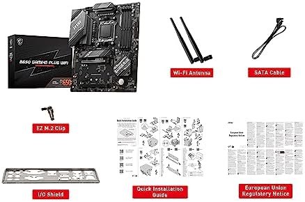 MSI B650 Gaming Plus WiFi Gaming Motherboard (AMD AM5, ATX, DDR5, PCIe 4.0, M.2 7