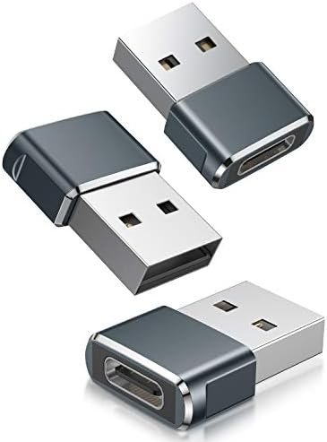 USB C Female to USB Male Adapter (3 Pack),Type C to USB A Charger Cable Adapter