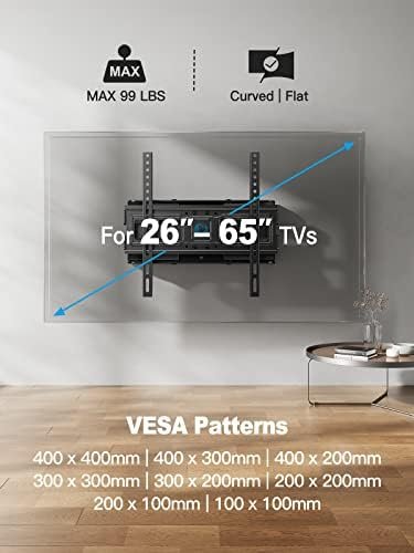 Pipishell TV Wall Mount for 26-65 inch LED LCD OLED 4K TVs up to 99lbs, Full 3